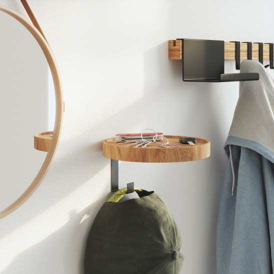 wooden coat rack