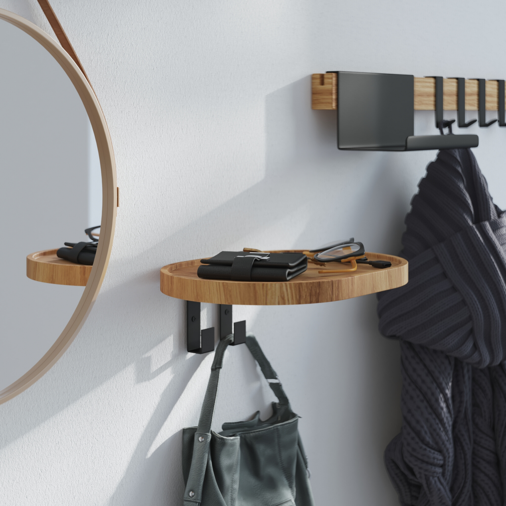wooden coat rack