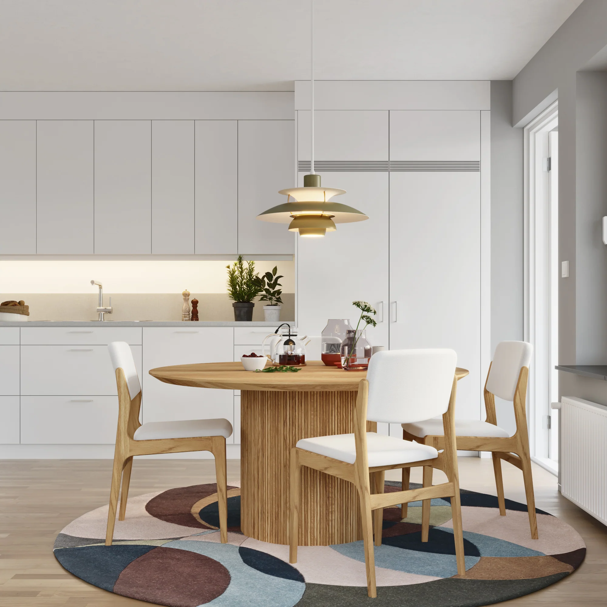 Woodek Esstisch OSLO aus massiver Eiche, runder Design-Esstisch mit Mittelfuß – Bild 3