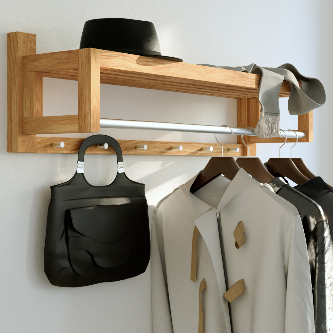wooden coat rack