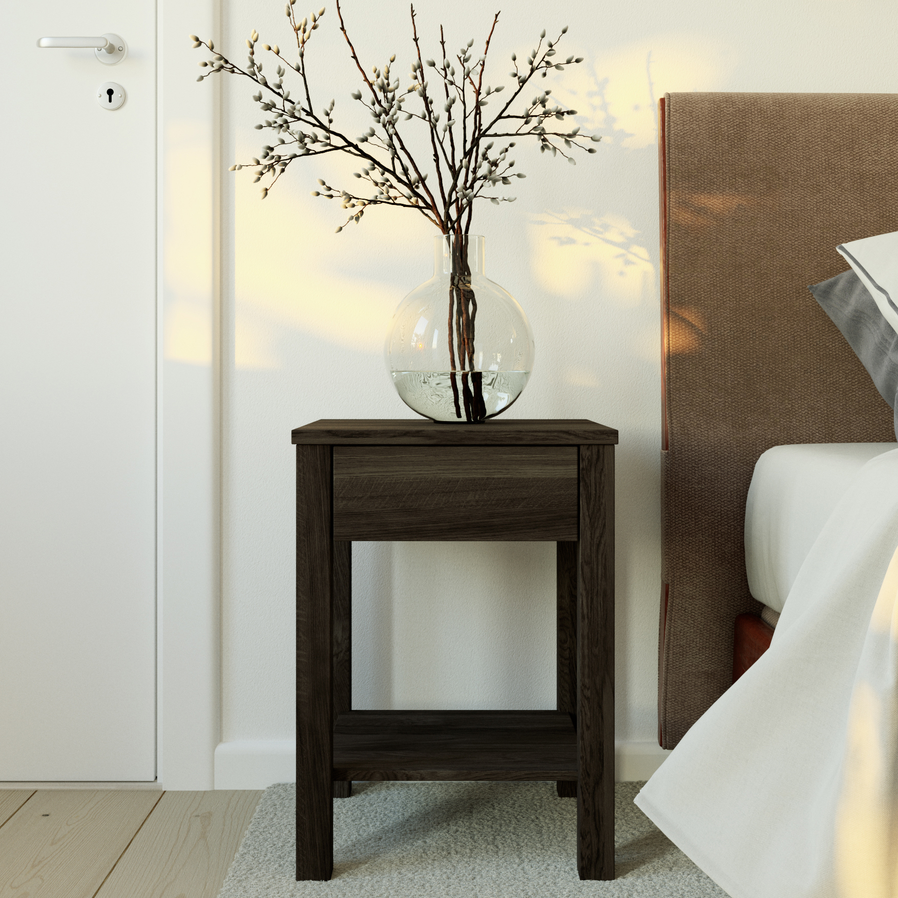 Nachttisch TOMMY, schwarze Birke