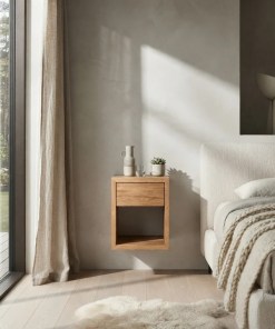 Nachttisch Hugo Cubic 30 aus massiver Eiche natur, matt lackiert | Woodek Design