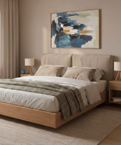 2er-Set Nachttische Hugo Cubic 30 aus massiver Eiche, matt lackiert mit Schublade | Woodek Design