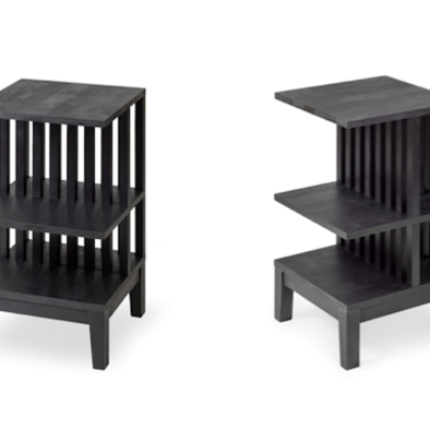 Nachttisch 2er Set, CELINE Farmhouse, schwarz