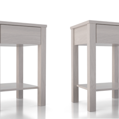 Nachttisch 2er Set, TOMMY Nachttisch mit Schublade, weiß