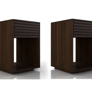 Nussbaum Nachttisch 2er Set, EMMA mit einer Schublade