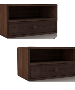 Nachttisch 2er Set, HOPE Schwebender Nachttisch, braun
