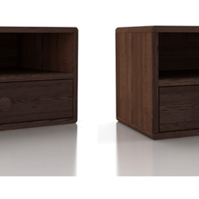 Nachttisch 2er Set, HOPE Schwebender Nachttisch, braun