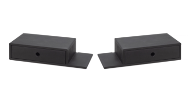 Nachttisch 2er Set, Farmhouse Nachttisch mit seitlichen Ablagen, Schwarz