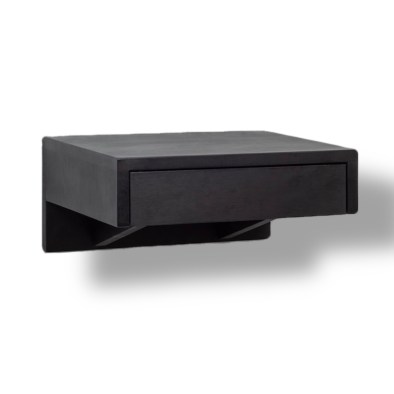 Schwebender Nachttisch BO, schwarze Birke