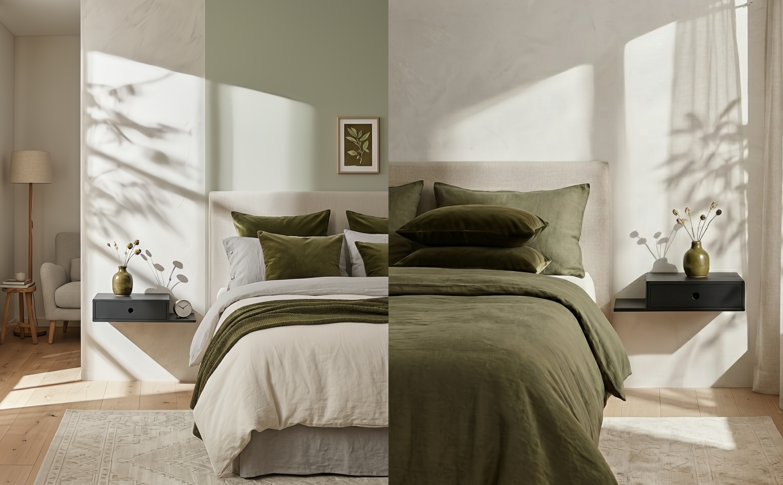 Nachttisch 2er Set, Farmhouse Nachttisch mit seitlichen Ablagen, Schwarz