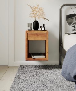 Nachttisch Hugo Cubic 30 aus massiver Eiche natur, matt lackiert | Woodek Design