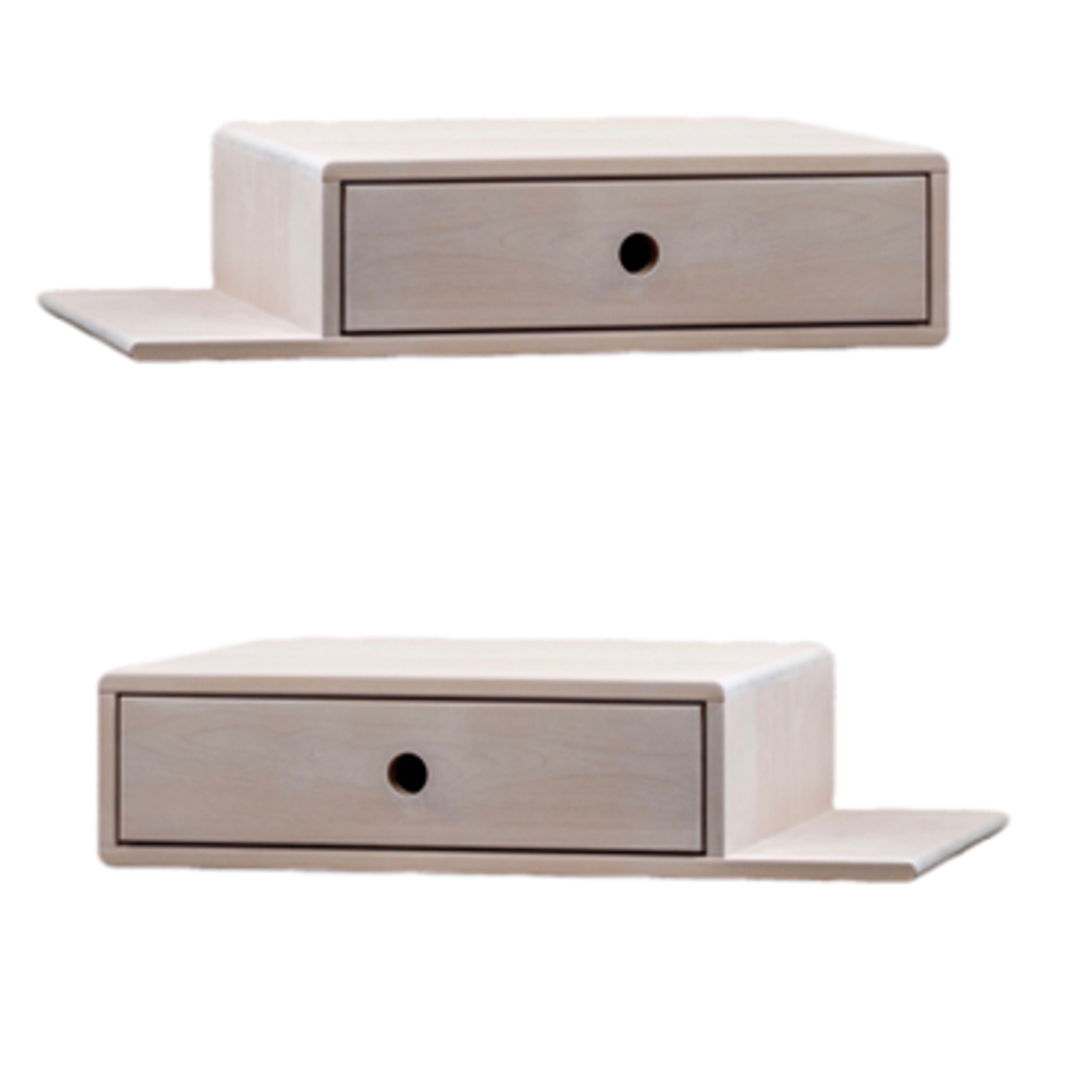 Nachttisch 2er Set, Schwebender Nachttisch HOPE mit Ablageflächen