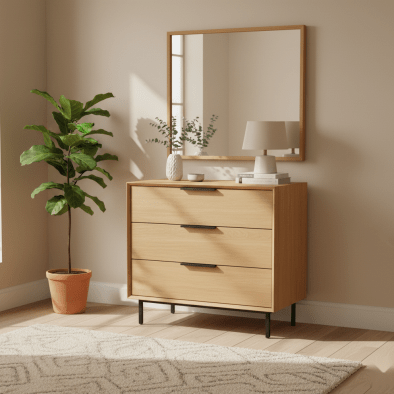 Kommode Bergen aus Eiche, 3 Schubladen | Woodek Design