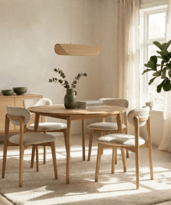 BO Esstisch aus massiver Eiche Ø 108 cm – Ausziehbar & Skandinavisch Elegant