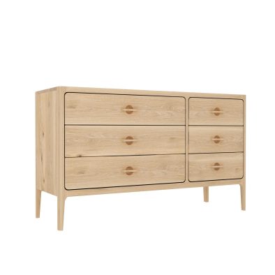 Kommode Elin 6 Schubladen aus massiver Eiche | Woodek Design