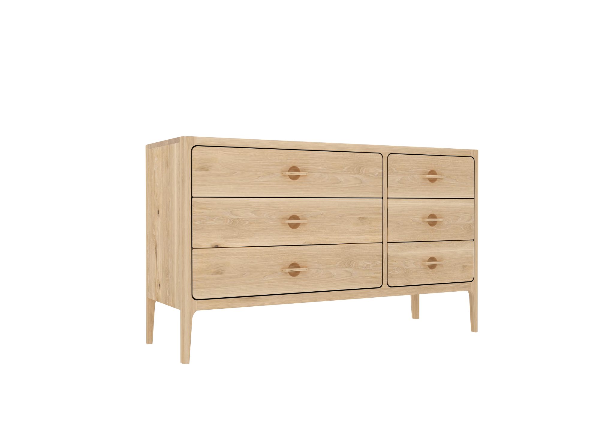 Kommode Elin 6 Schubladen aus massiver Eiche | Woodek Design