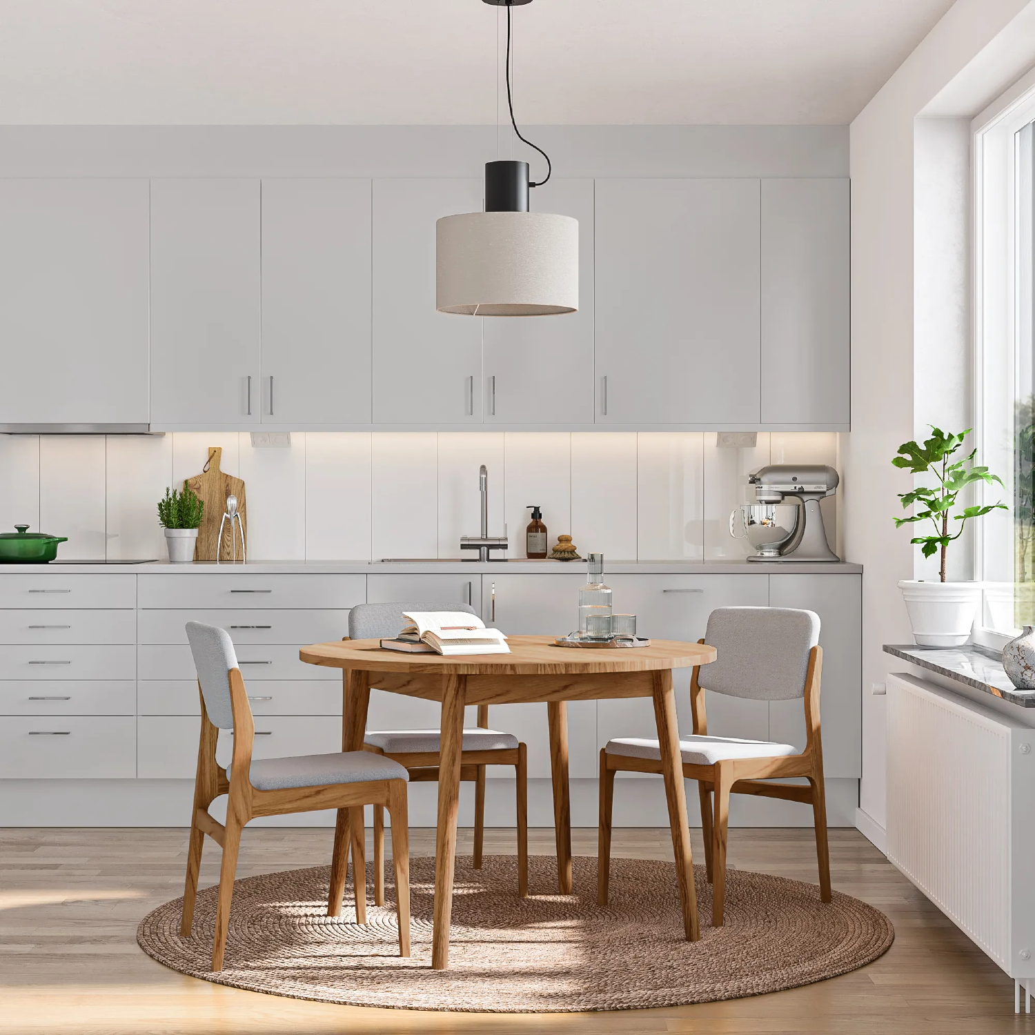 BO Esstisch aus massiver Eiche Ø 108 cm – Ausziehbar & Skandinavisch Elegant – Bild 2
