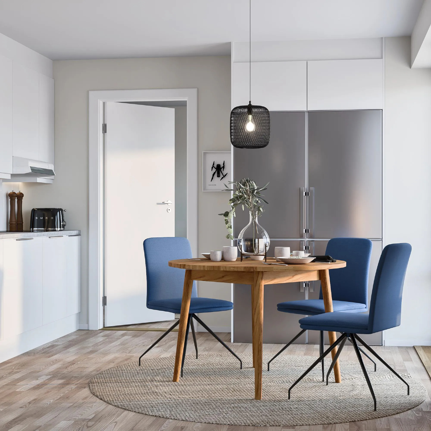 BO Esstisch aus massiver Eiche Ø 108 cm – Ausziehbar & Skandinavisch Elegant