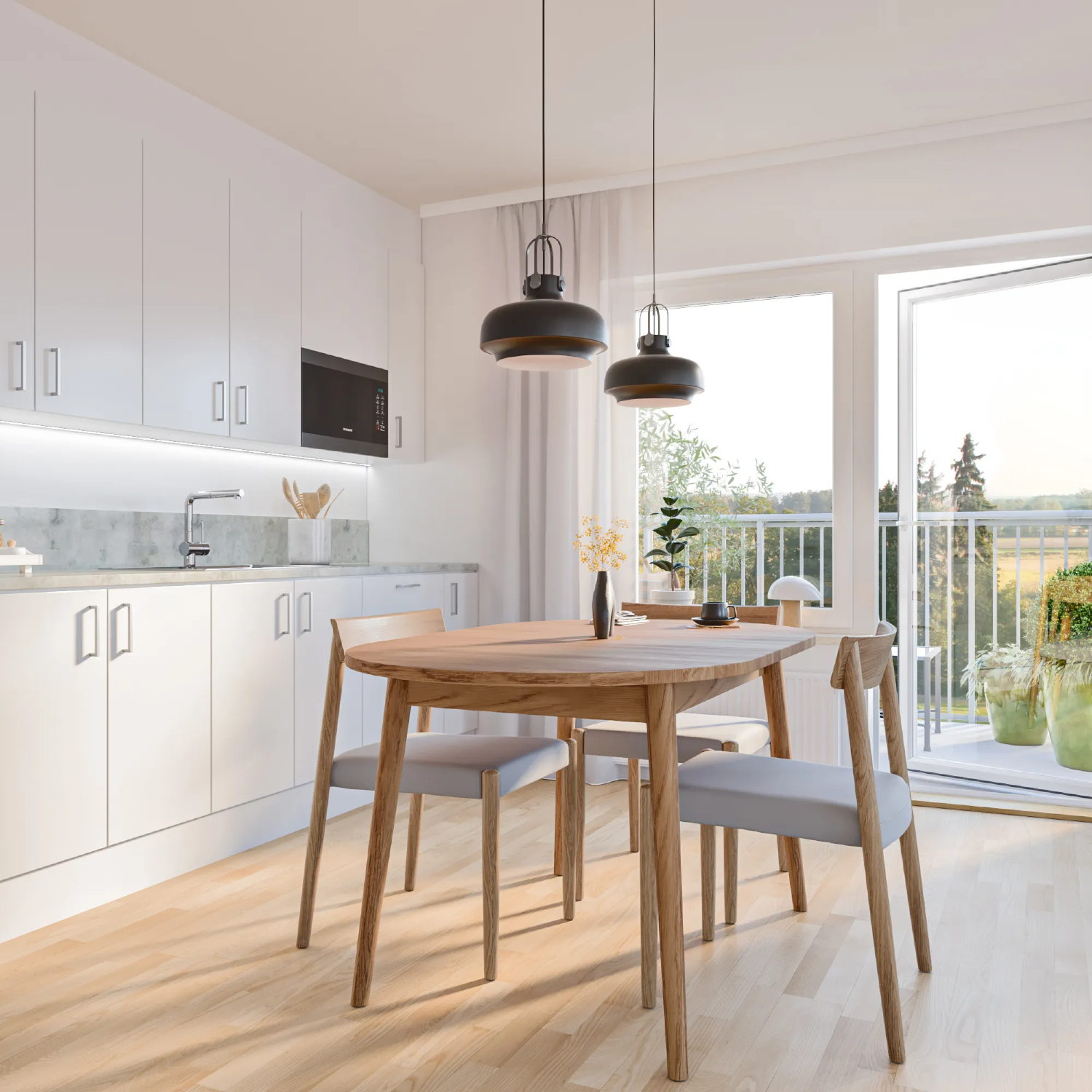 Eichen-Esstisch Bo 150 cm + Verlängerung