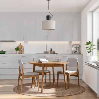 BO Esstisch aus massiver Eiche Ø 90 cm + Verlängerung – Skandinavisches Design trifft Funktionalität