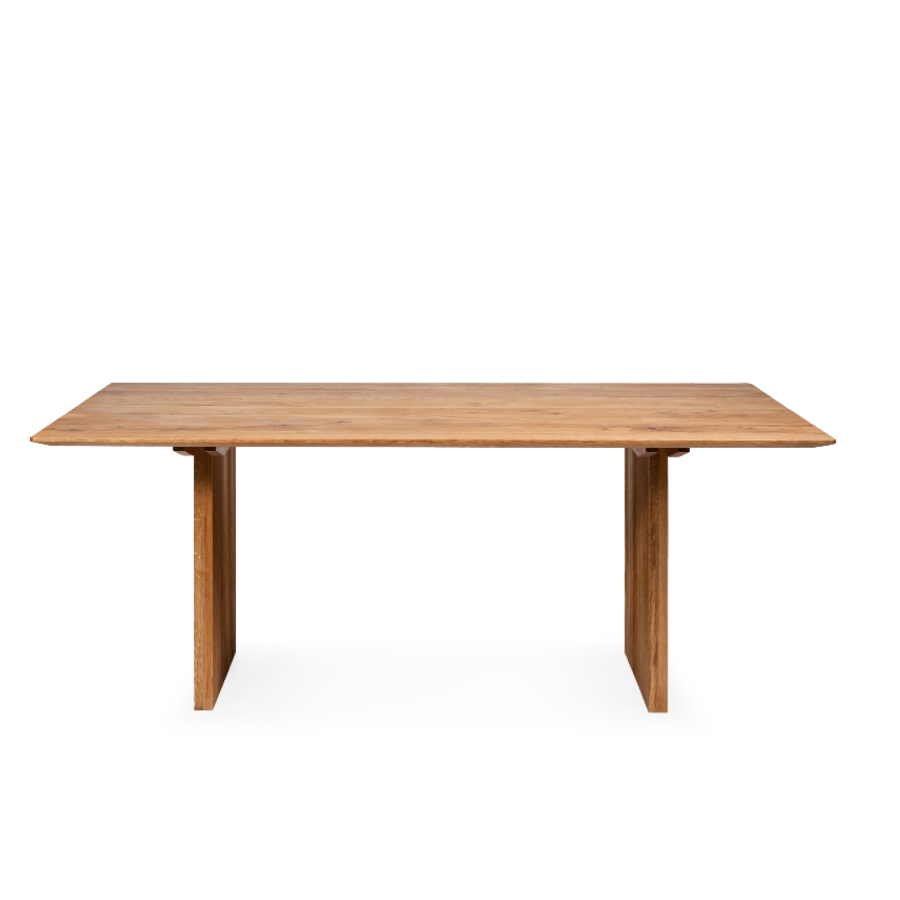 Woodek Esstisch TOMMY aus massiver Eiche, Design-Esstisch mit gerippten Holzbeinen – Bild 13