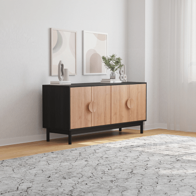 Eichen-Sideboard Celine 160 Eiche + Schwarz