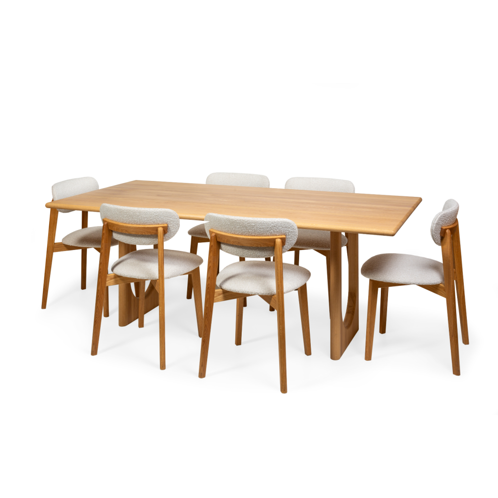 Woodek Esstisch THEO aus massiver Eiche, Design-Esstisch mit U-förmigen Holzbeinen – Bild 6