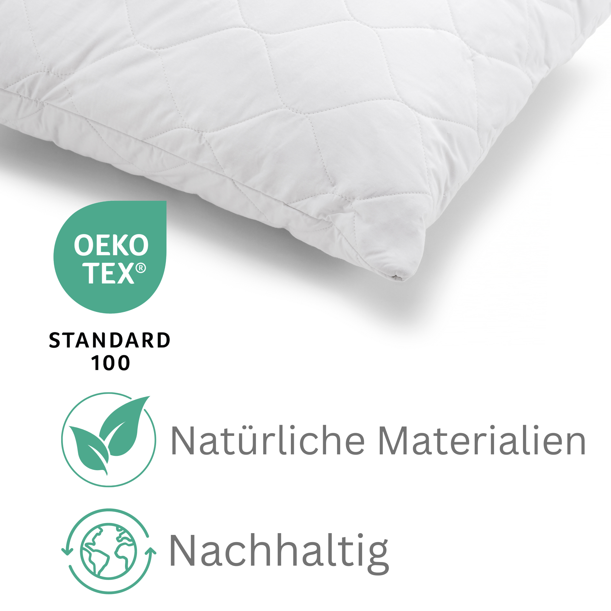 Woodek Luxus Cold Feel Leinenkissen mit abnehmbarem Reißverschlussbezug – Bild 2