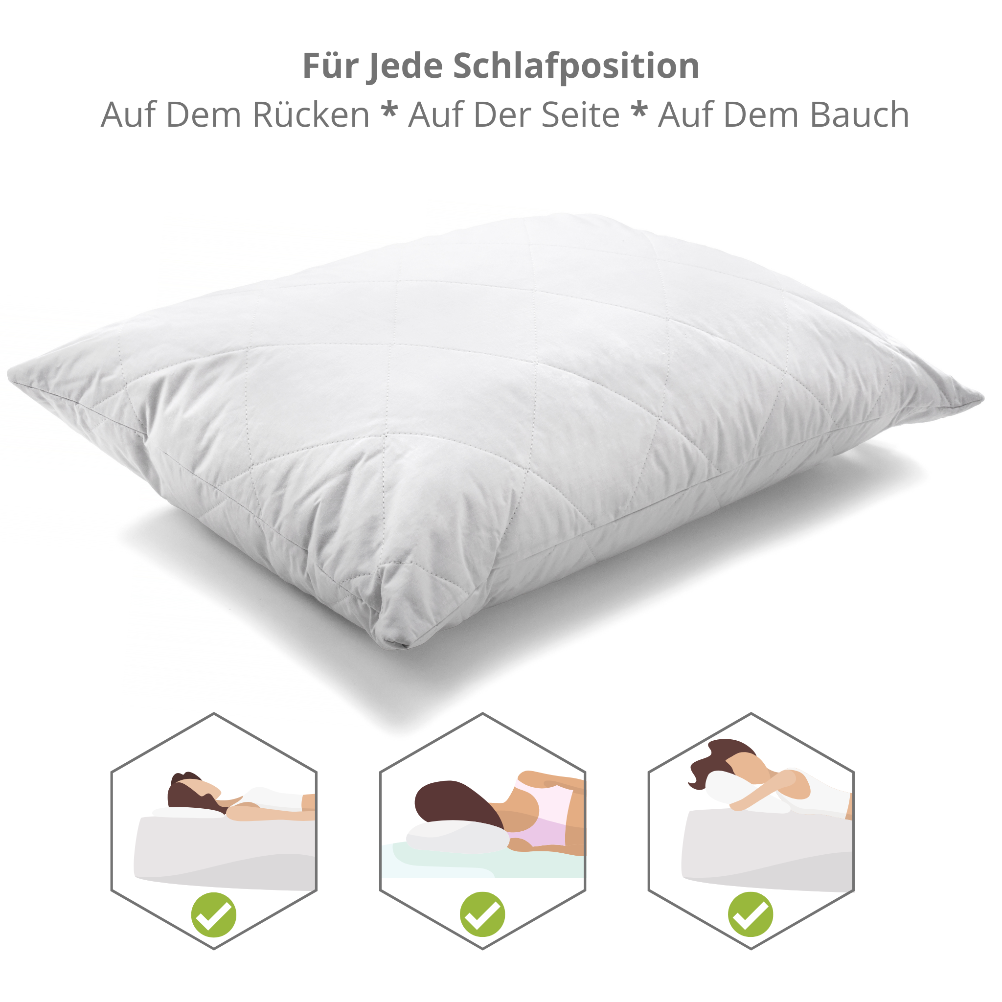 Woodek Luxus Cold Feel Leinenkissen mit abnehmbarem Reißverschlussbezug – Bild 4