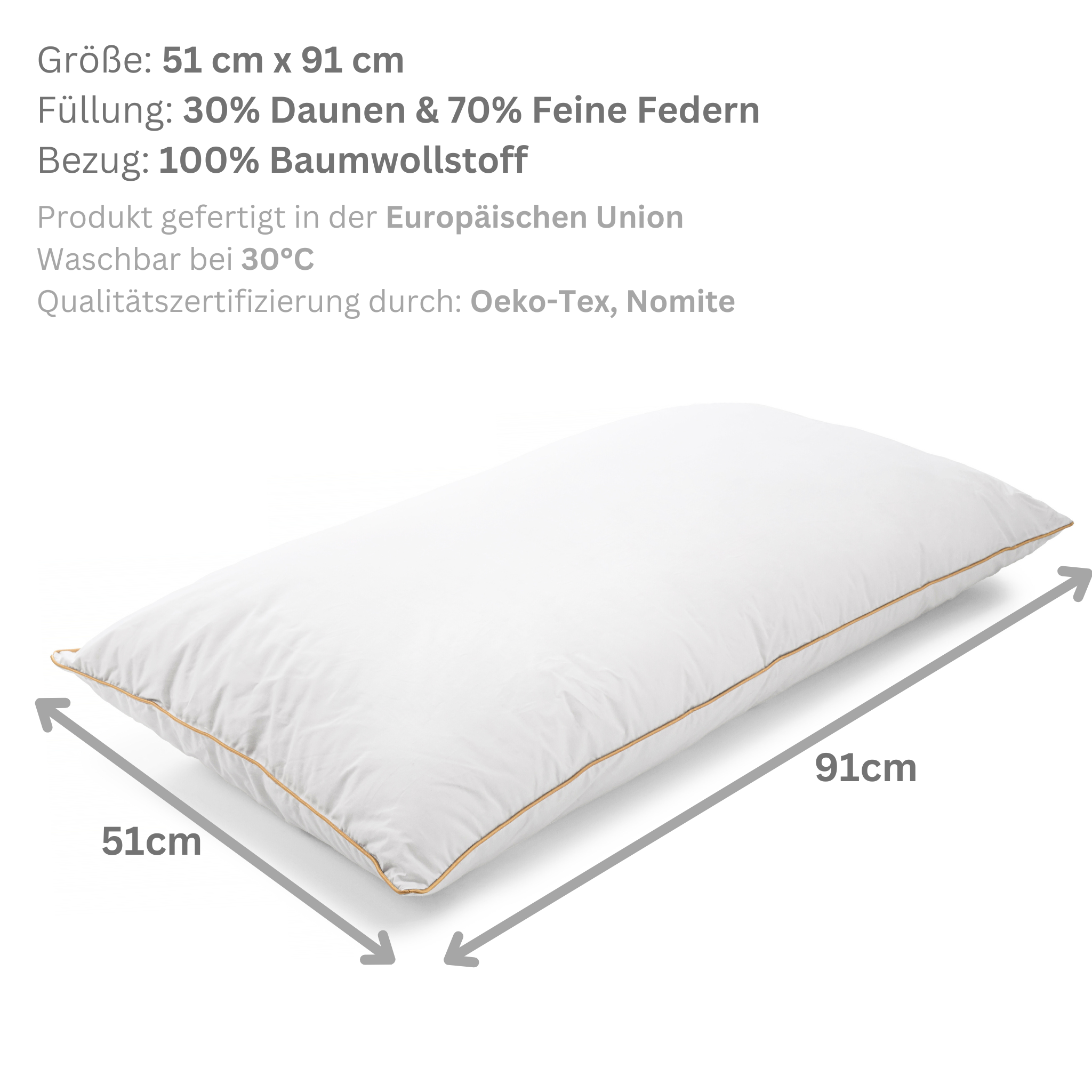 Luxuriöses Daunenkissen – Premium-Baumwollstoff für ultimativen Komfort – Bild 9