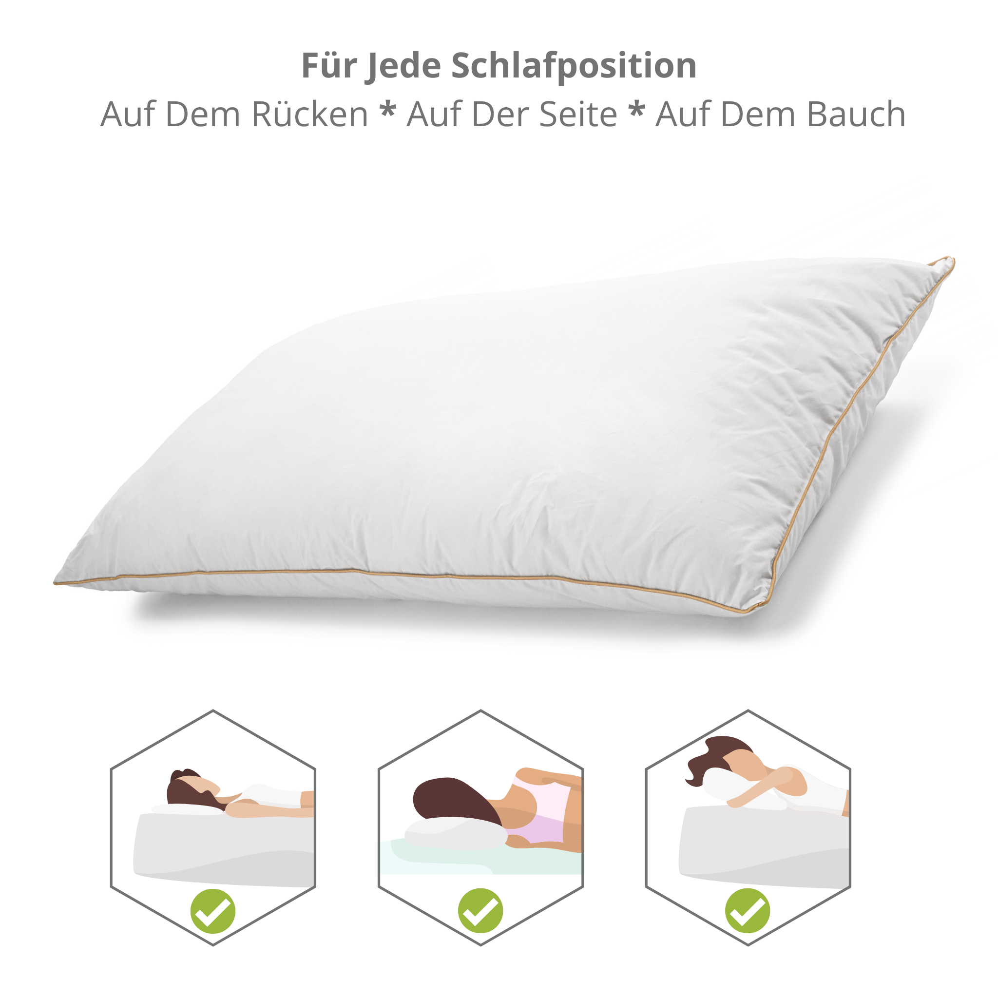 Luxuriöses Daunenkissen – Premium-Baumwollstoff für ultimativen Komfort – Bild 5