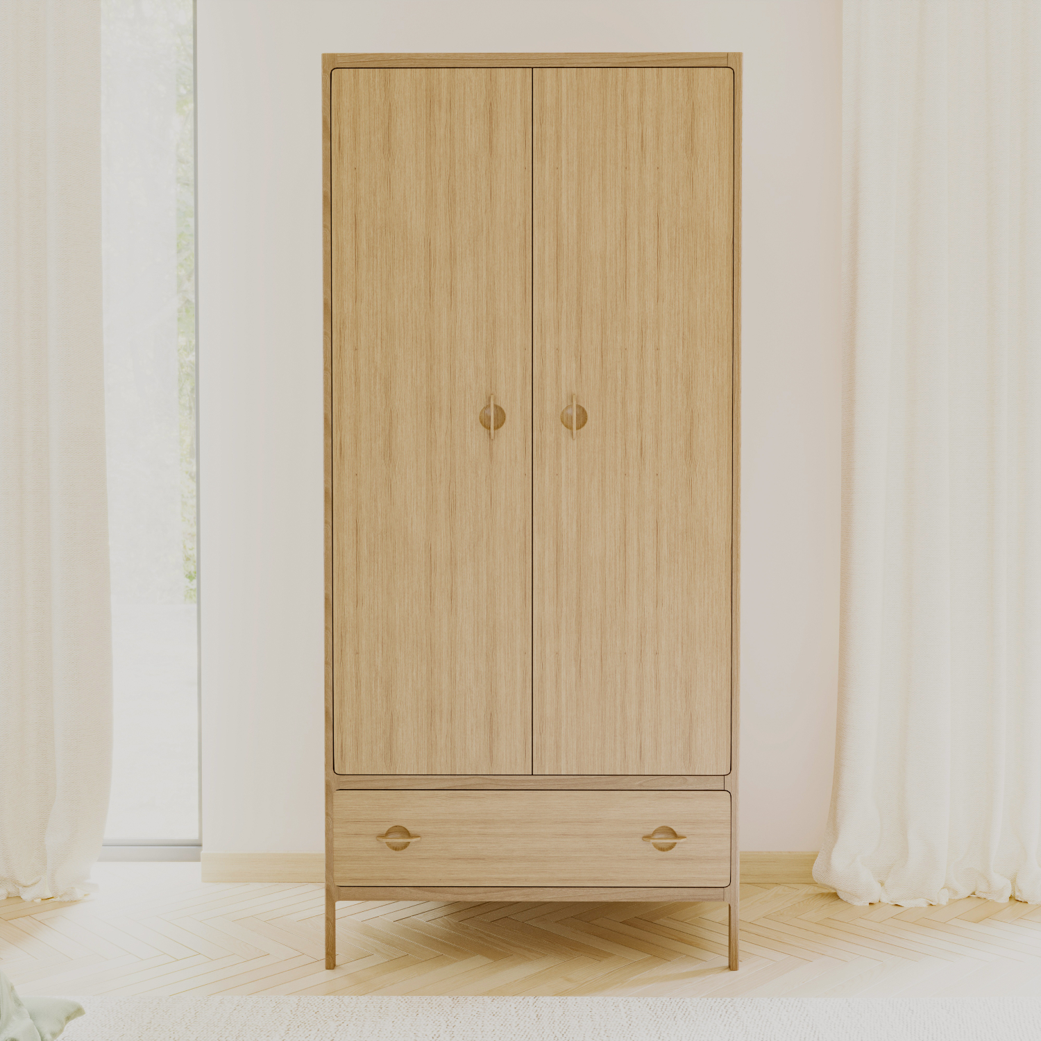 Kleiderschrank Elin aus massiver Eiche | Woodek Design