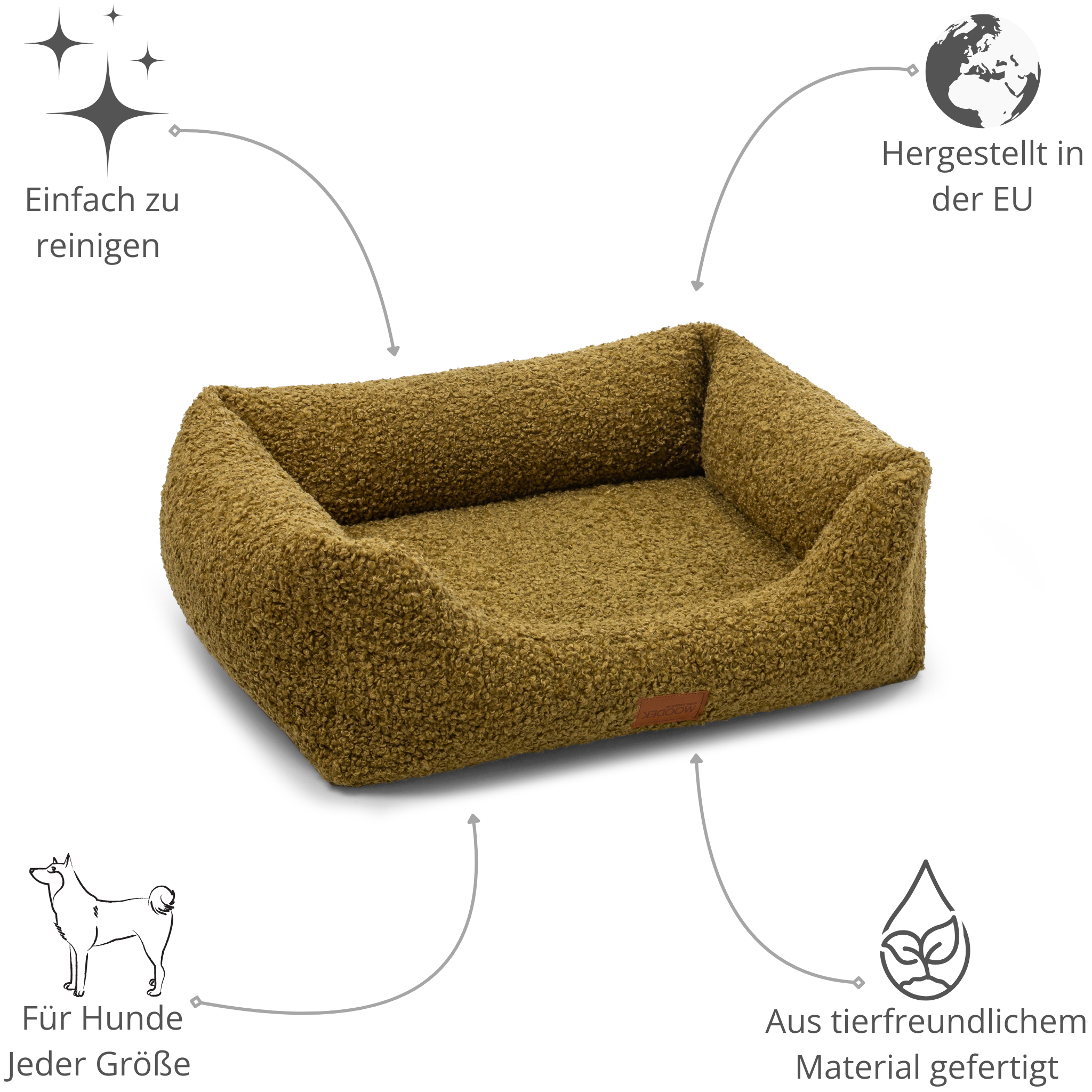 Ergonomisches Milo-Hundesofa von Woodek Design, medium – Luxuriöses und Nachhaltiges Hundebett – Bild 13