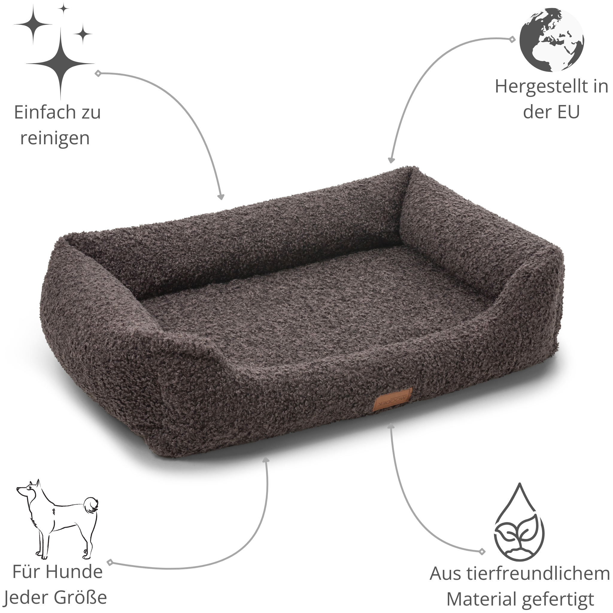 Ergonomisches Milo-Hundesofa von Woodek Design, groß – Luxuriöses und Nachhaltiges Hundebett – Bild 14