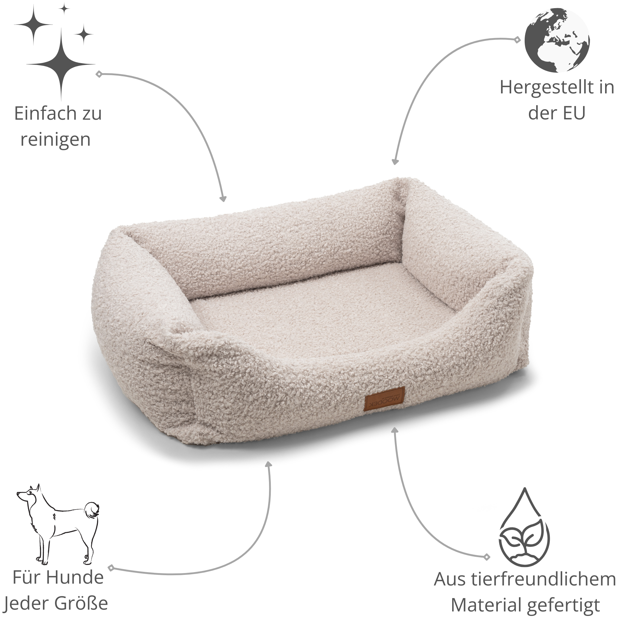 Ergonomisches Milo-Hundesofa von Woodek Design, medium – Luxuriöses und Nachhaltiges Hundebett – Bild 5