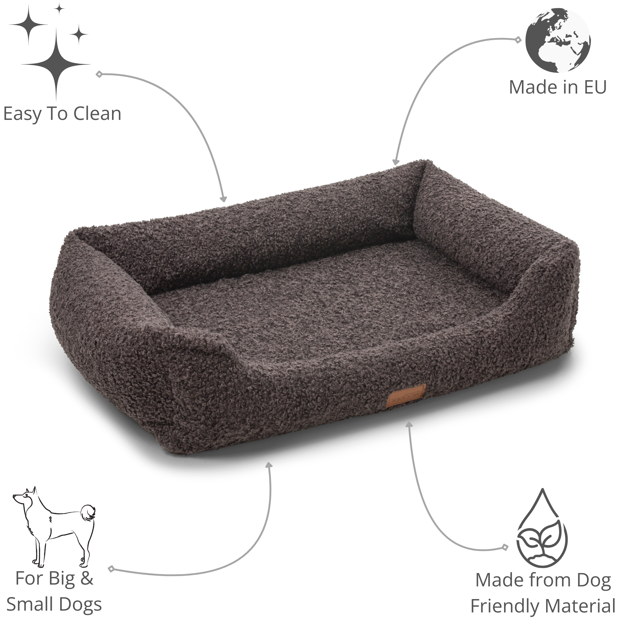 Ergonomisches Milo-Hundesofa von Woodek Design, groß – Luxuriöses und Nachhaltiges Hundebett – Bild 15