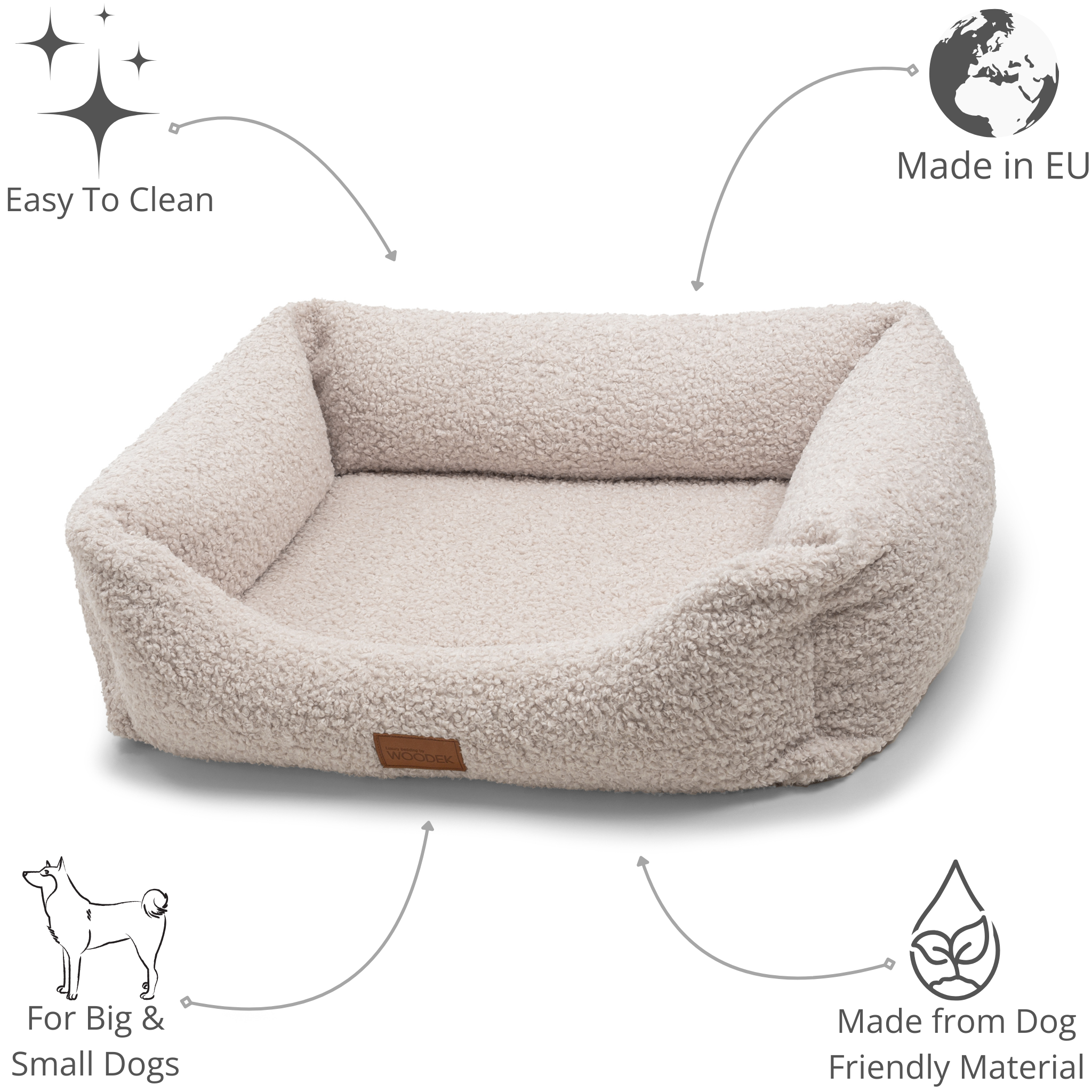 Ergonomisches Milo-Hundesofa von Woodek Design, medium – Luxuriöses und Nachhaltiges Hundebett – Bild 6