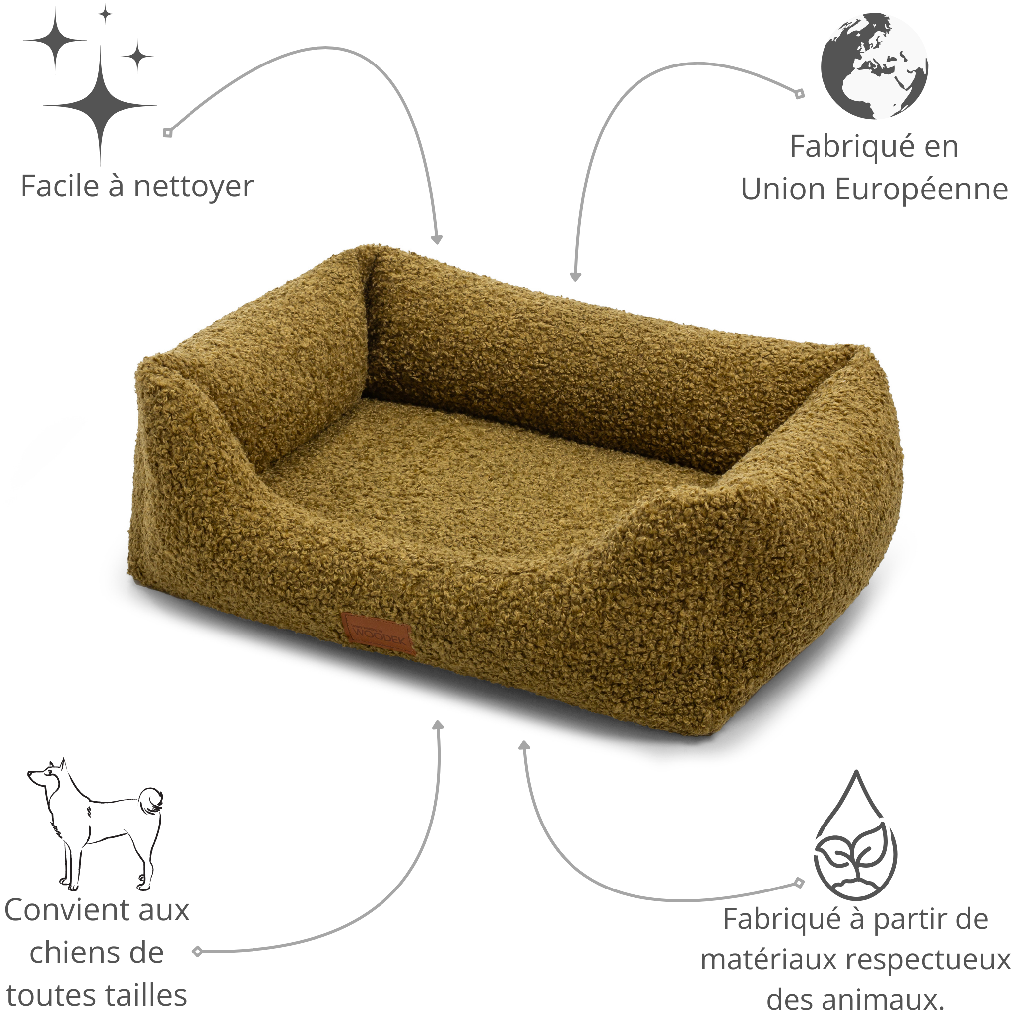 Ergonomisches Milo-Hundesofa von Woodek Design, medium – Luxuriöses und Nachhaltiges Hundebett – Bild 15