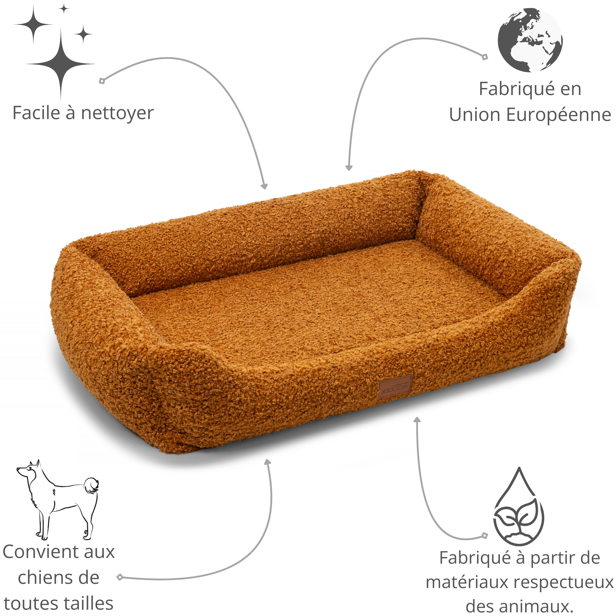 Ergonomisches Milo-Hundesofa von Woodek Design, groß – Luxuriöses und Nachhaltiges Hundebett – Bild 7