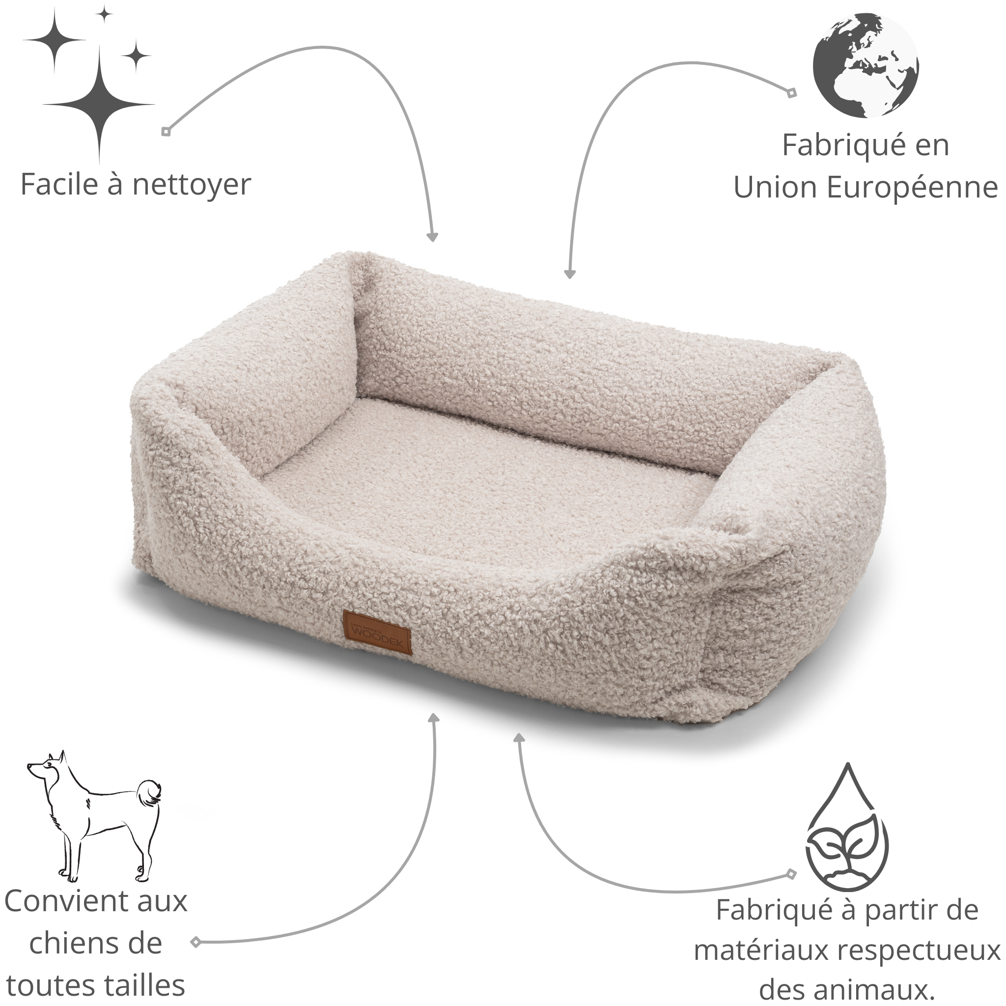 Ergonomisches Milo-Hundesofa von Woodek Design, medium – Luxuriöses und Nachhaltiges Hundebett – Bild 7