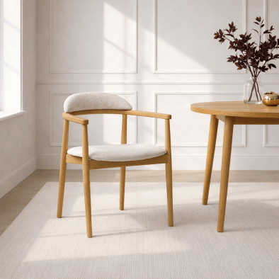 Esszimmerstuhl Elv aus massiver Eiche – skandinavischer Stil mit Komfortgarantie | Woodek Design