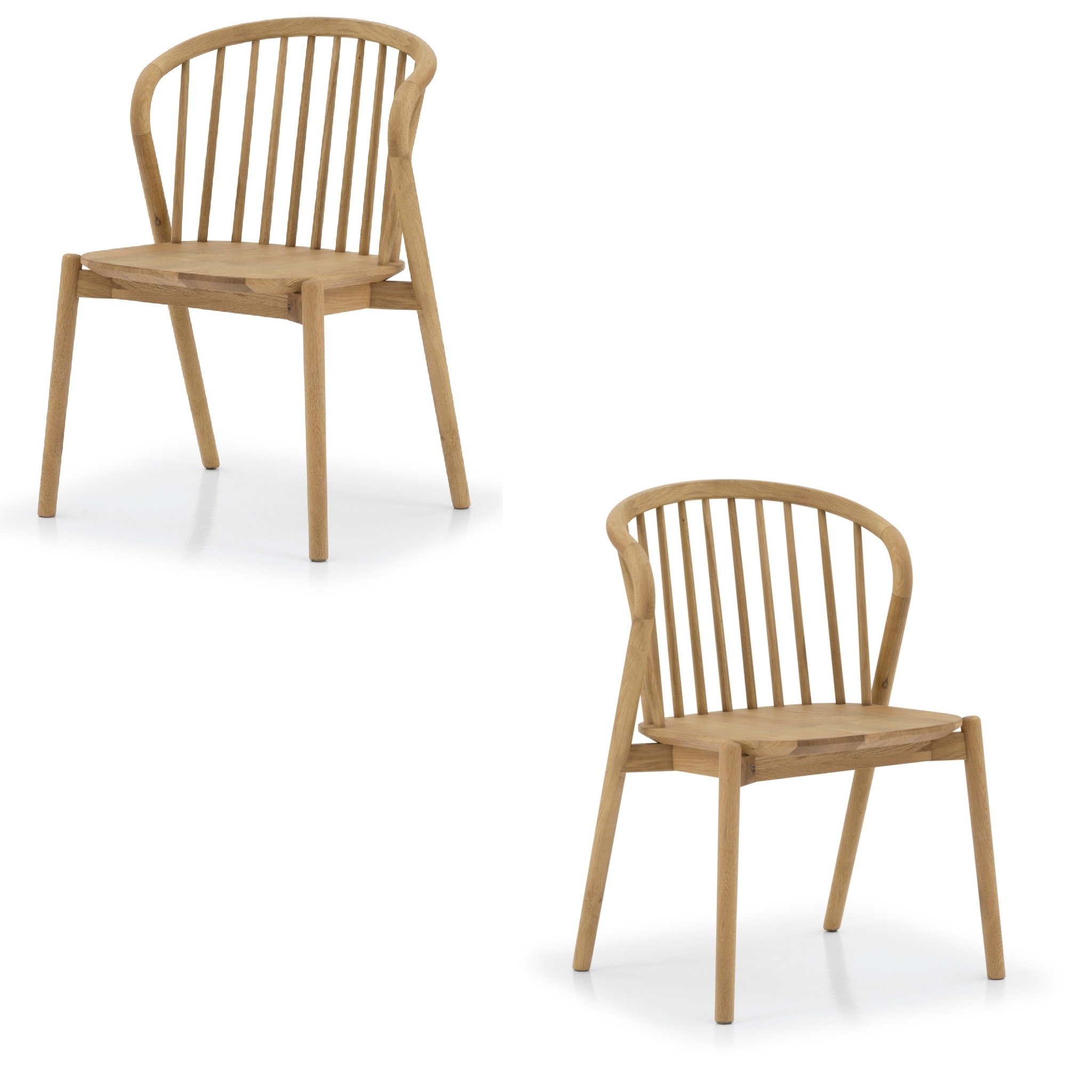 Esszimmerstuhl-Set Saga (2 Stück) – Skandinavisches Design aus massiver Eiche | Woodek Design