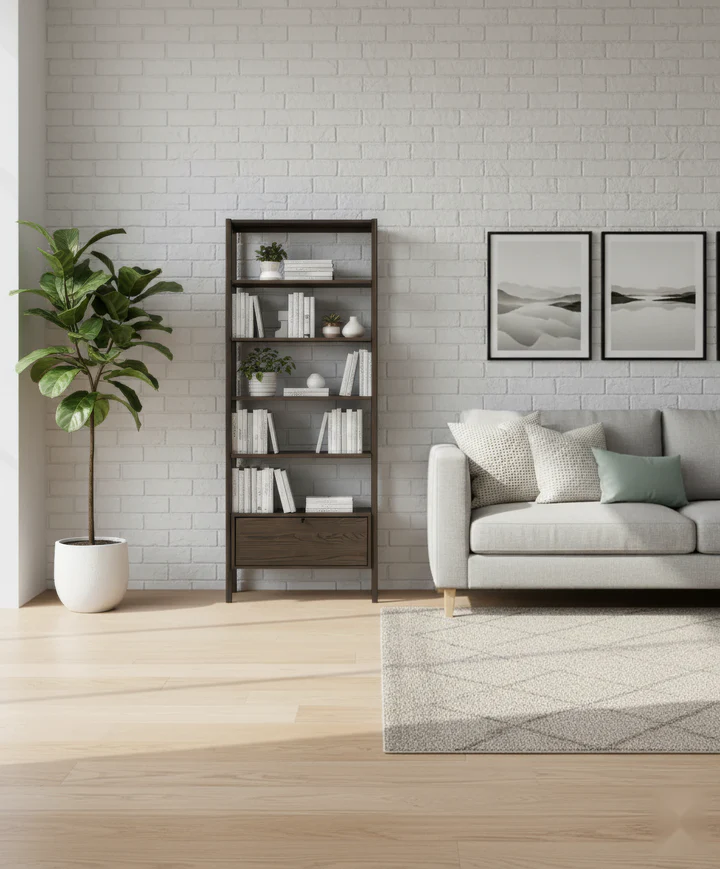 Franz Bücherregal aus Eiche (Massivholz & Furnier), Espresso-Lack | Woodek Design