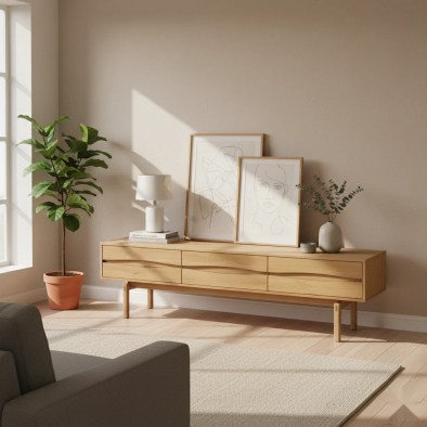 CELESTE TV-Möbel Eiche massiv natur | Woodek Design