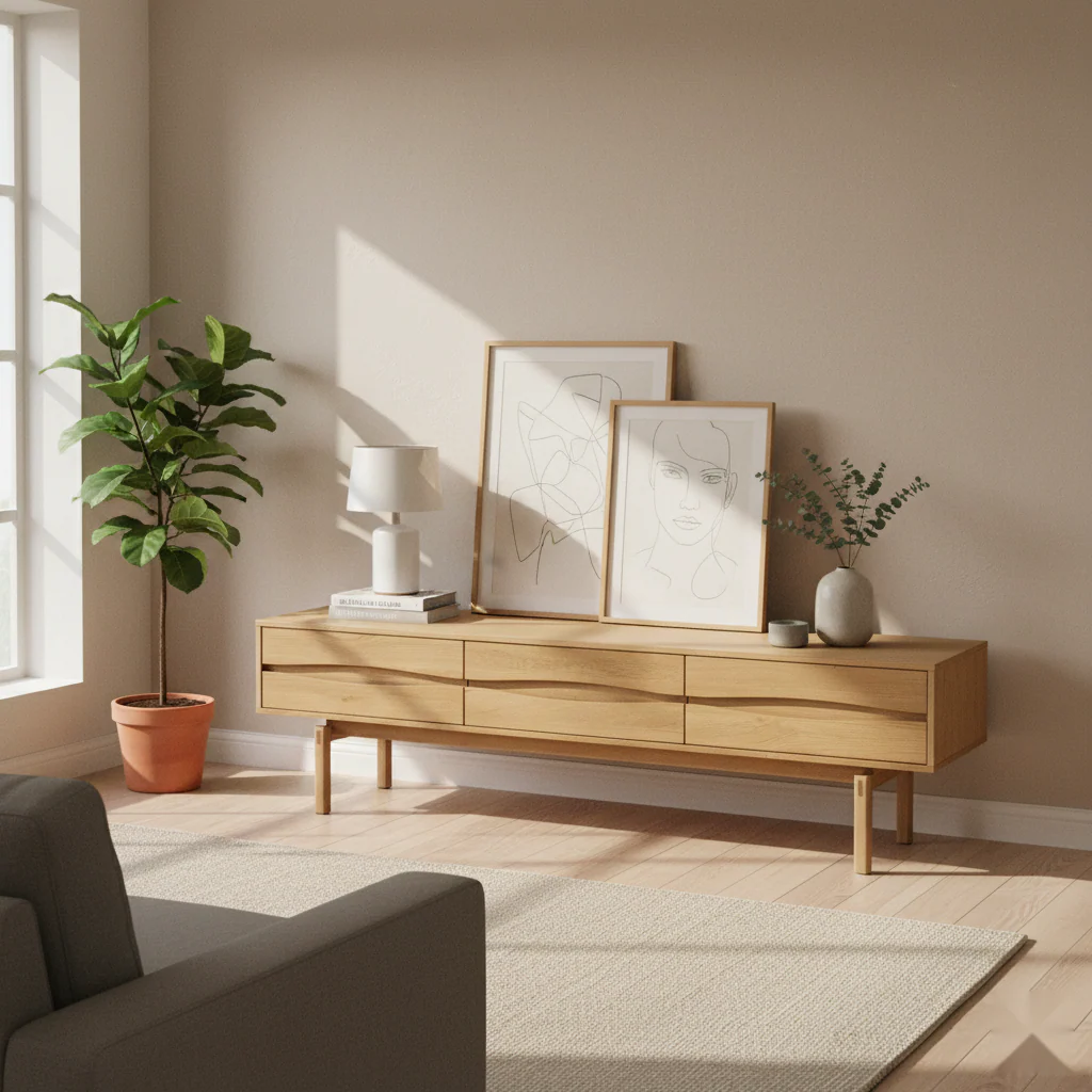 CELESTE TV-Möbel Eiche massiv natur | Woodek Design