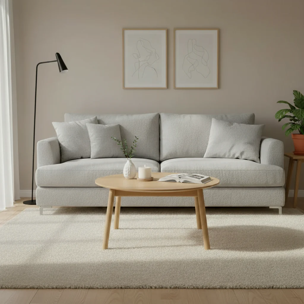 CELESTE Runder Couchtisch Eiche natur 80 cm | Woodek Design