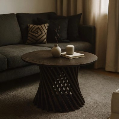 Couchtisch Emma D80 Espresso aus massiver Eiche | Woodek Design