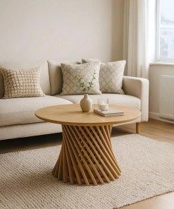 Couchtisch Emma D80 aus massiver Eiche | Woodek Design
