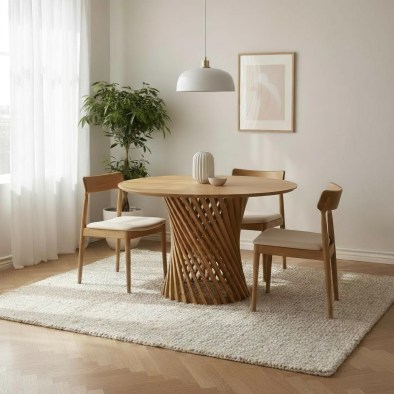 Runder Esstisch Emma aus massiver Eiche | Woodek Design